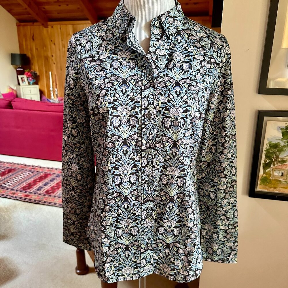 J. CREW x LIBERTY of LONDON - Navy Blue & Black Floral Shirt – 2